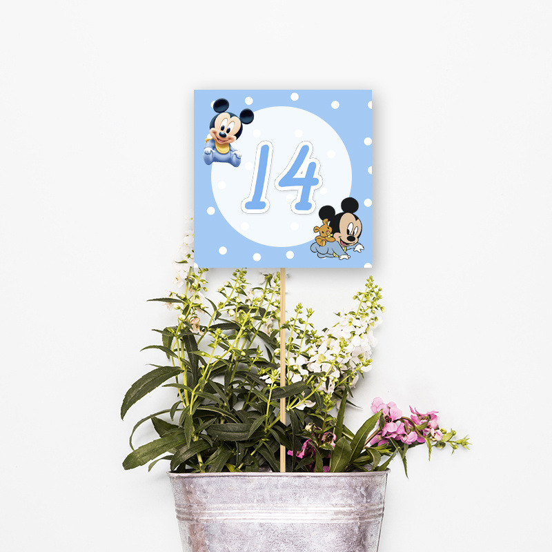 Αρίθμηση τραπεζιού Baby Mickey τετράγωνο