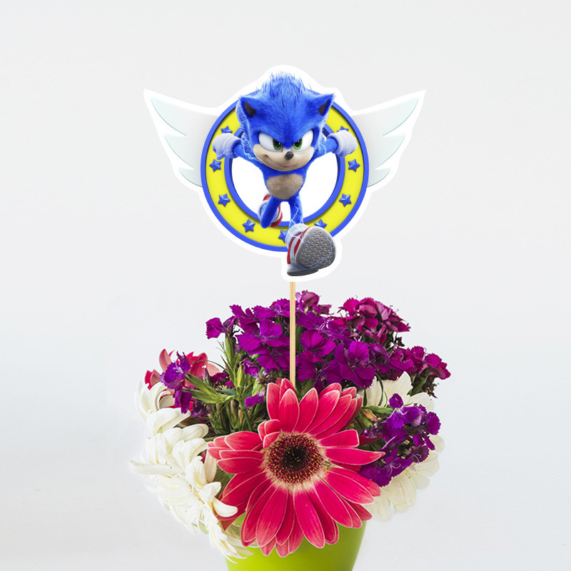 Διακοσμητικό Τοππερ Sonic χάρτινο για το τραπέζι/ 20cm