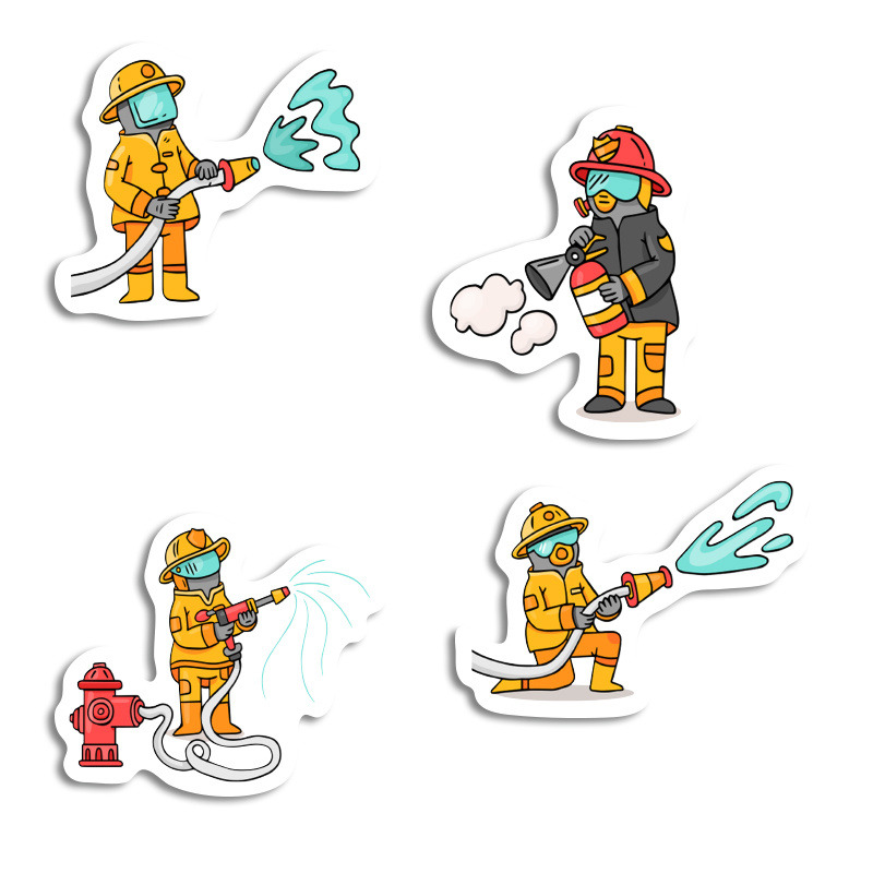 Αυτοκόλλητα Πυροσβεστική 10cm / 8τμχ