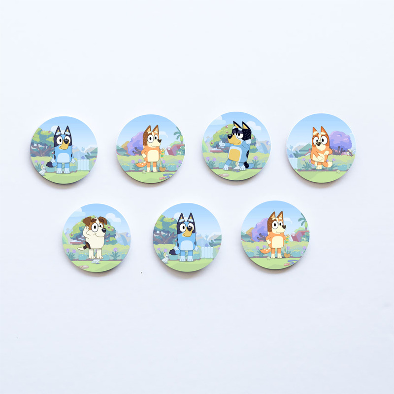 Ξύλινες Κονκάρδες Bluey / 8τμχ