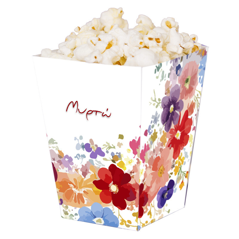 Κουτί Pop Corn με όνομα Floral 15cmx9cmx9cm