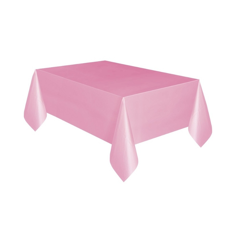 Τραπεζομάντηλο πλαστικό Ροζ -  Lovely Pink Solid / 137 x 274 εκ