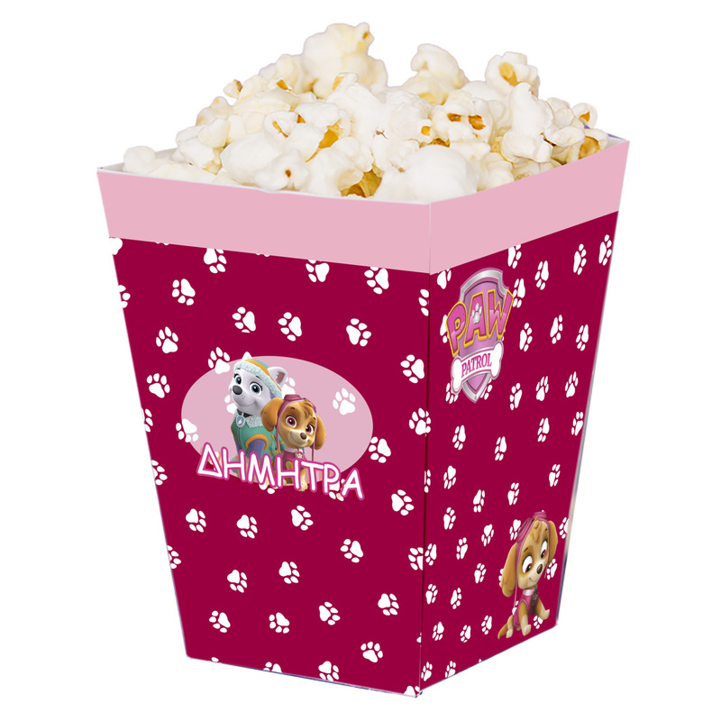 Κουτί Pop Corn με όνομα Skye and Everest 15cmx9cmx9cm