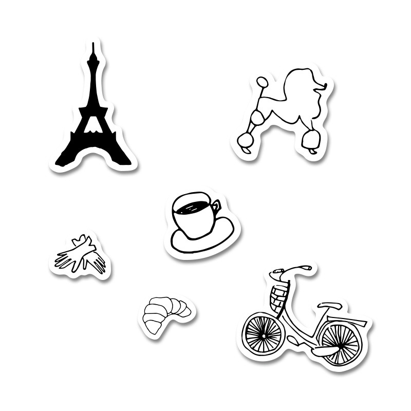 Αυτοκόλλητα Paris 5cm / 8τμχ