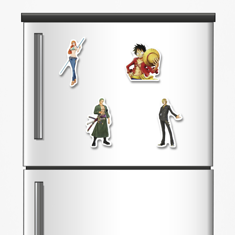 Ξύλινα μαγνητάκια One Piece 5cm/ 4τμχ