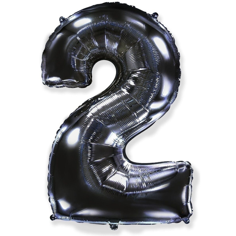 Μπαλόνι Φοιλ Σχήμα Μαύρο Νούμερο 2 Ασυσκεύαστο 