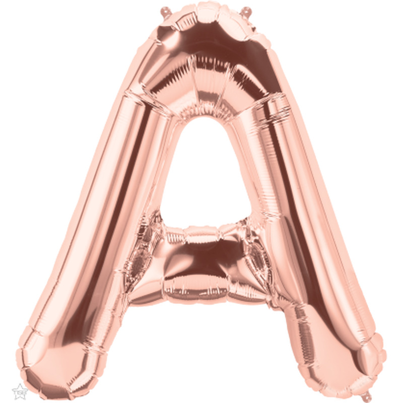 Μπαλόνι Φοιλ Γράμμα  A  Ροζ Χρυσό 34/ 86εκ