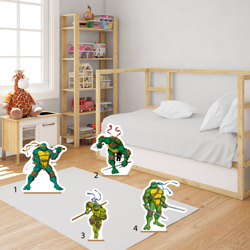 Διακοσμητική φιγούρα Χελωνονιντζάκια 50cm Ξύλινη με βάση/1 τμχ