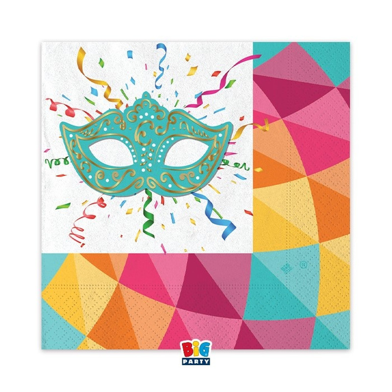 Χαρτοπετσέτες Φαγητού 33εκ Μάσκα Καρναβάλι / 16 τεμ.