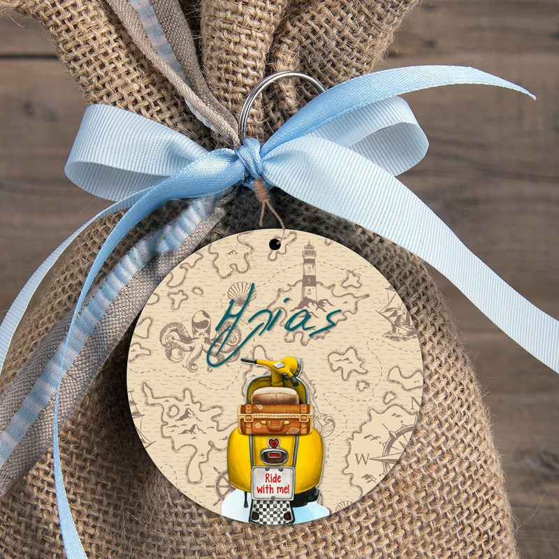 Ξύλινη φιγούρα Ταξίδια για μπομπονιέρα