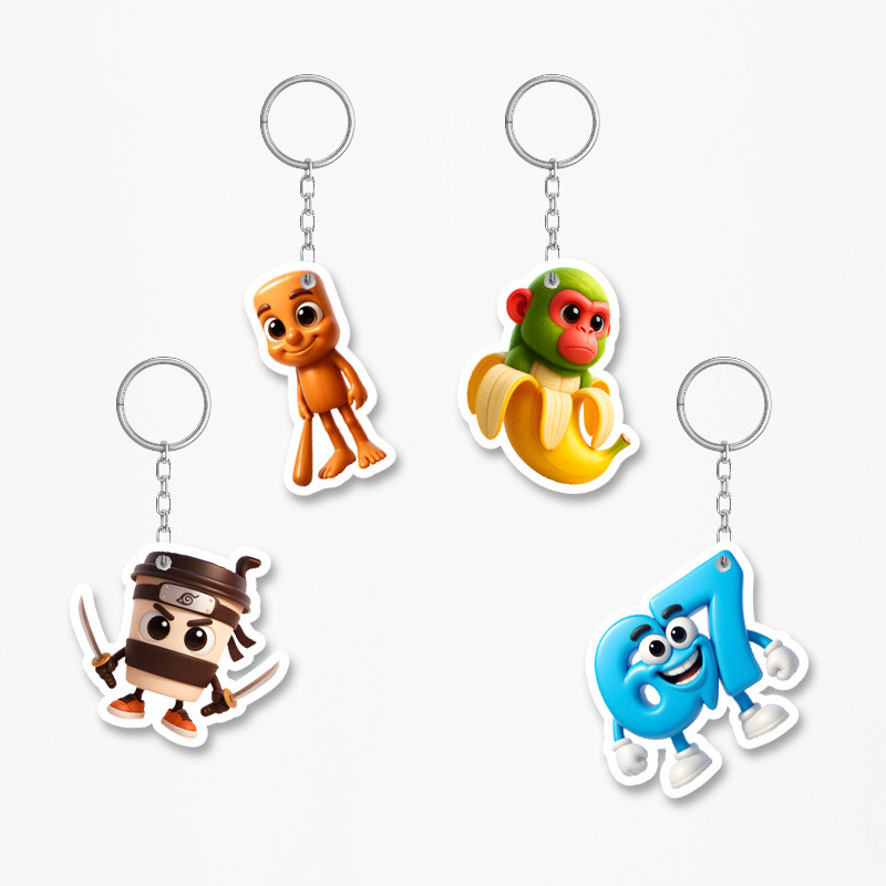 Ξύλινα Μπρελόκ 67 & Brainrot 5cm/ 4τμχ