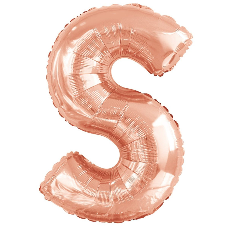 Μπαλόνι Φοιλ Σχήμα Γράμμα S Ροζ  Χρυσό