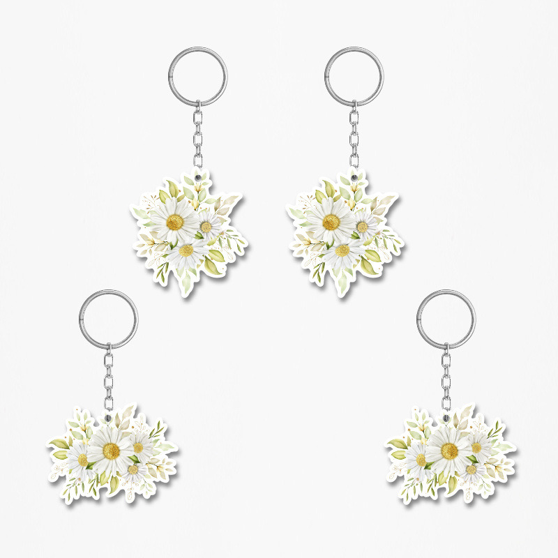 Ξύλινα Μπρελόκ Μαργαρίτα 5cm/ 4τμχ