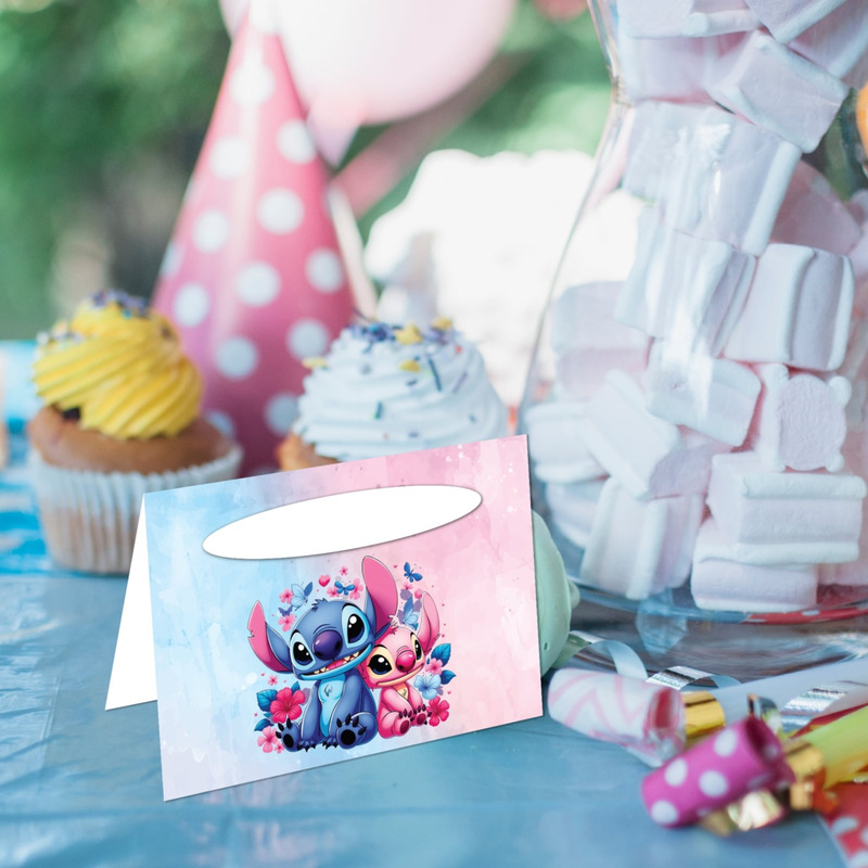 Καρτελάκι Μπουφέ Stitch & Angel/ 6τμχ
