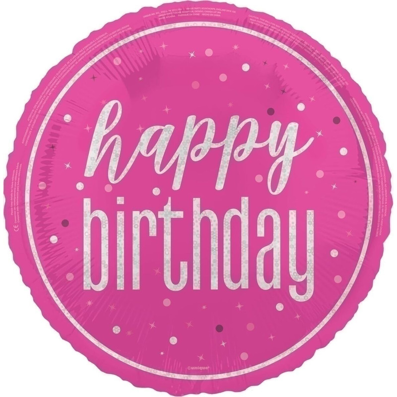 Μπαλόνι Φοιλ 18 Happy Birthday Φούξια / 46 εκ