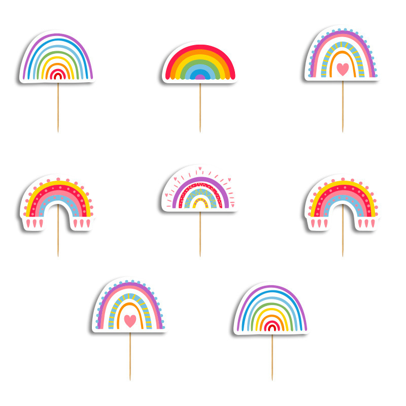 Οδοντογλυφίδες Rainbow Retro 5cm / 12τμχ