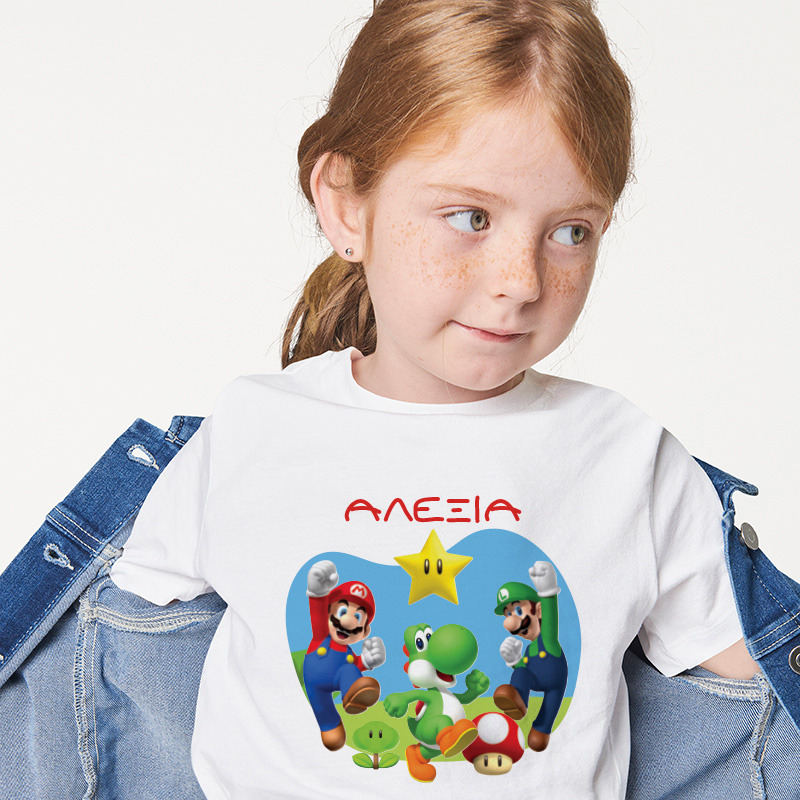 Παιδικό T-shirt Super Mario για κορίτσι με όνομα