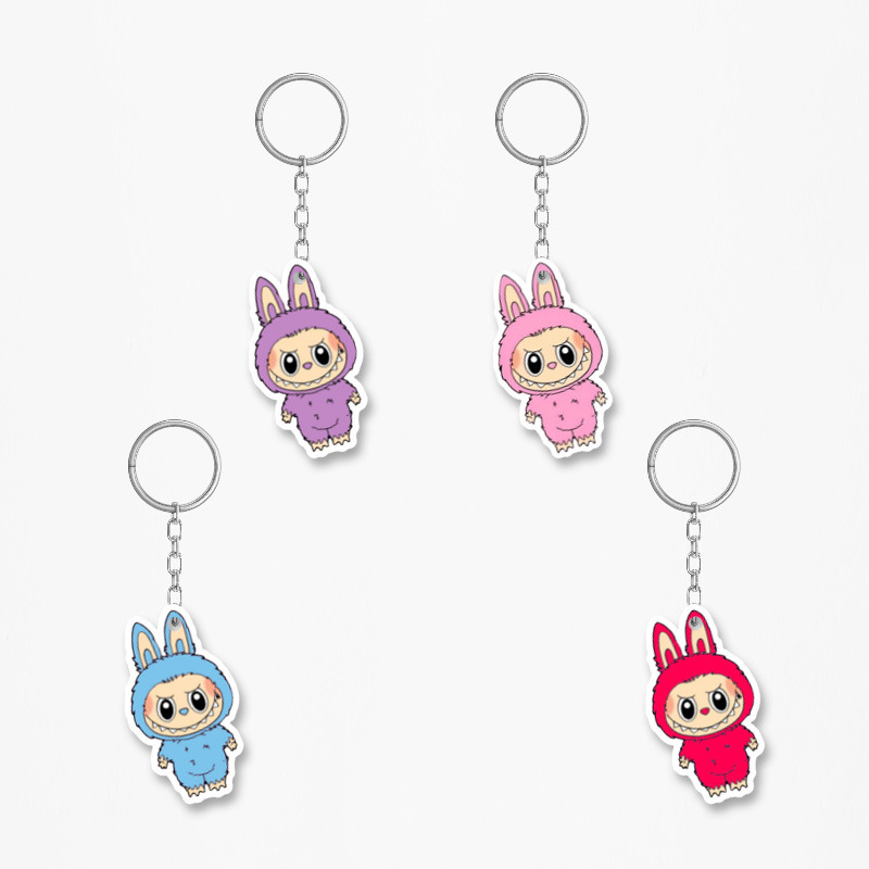 Ξύλινα Μπρελόκ Labubu 5cm/ 4τμχ