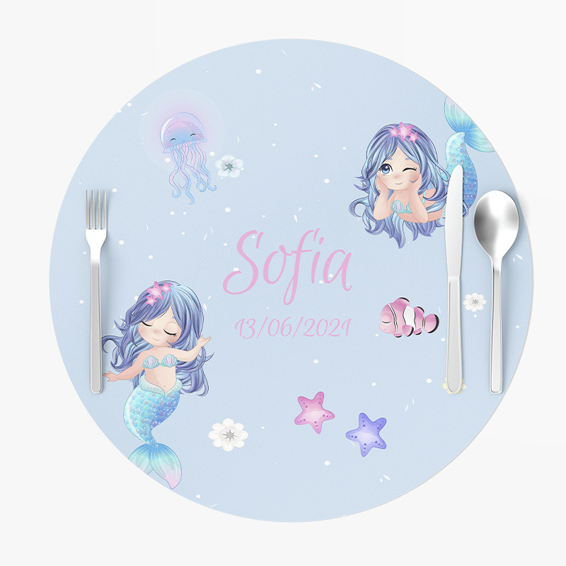 Σουπλά Χάρτινα στρογγυλά με όνομα Γοργόνα 27cm