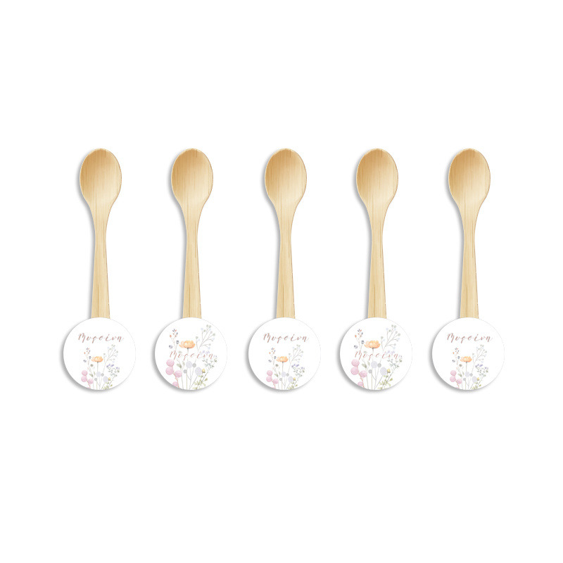 Ξύλινα Κουταλάκια με όνομα Floral Pastel / 8τμχ