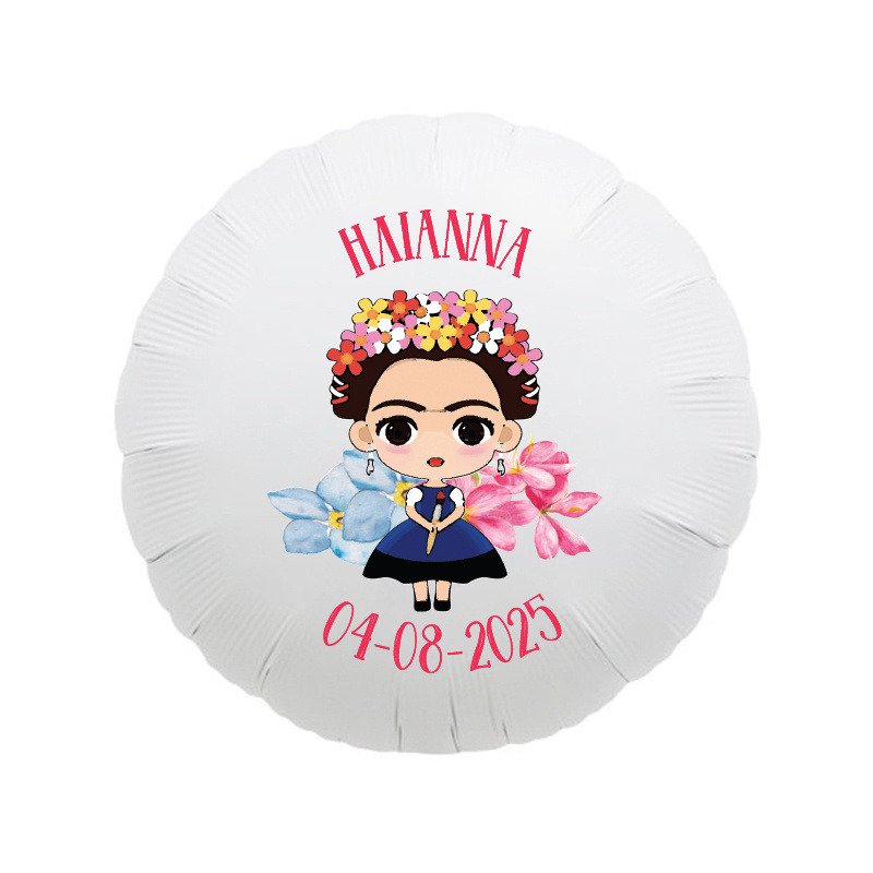 Foil Μπαλόνι για Βάπτιση Frida Kahlo με όνομα/43cm