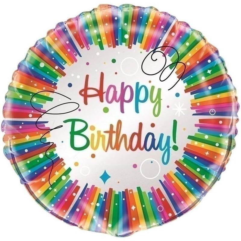 Μπαλόνι Φοιλ 18 Happy Birthday Rainbow / 46 εκ