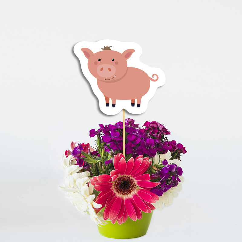 Χάρτινο διακοσμητικό Τοππερ Ζωάκια Φάρμας/ 20cm