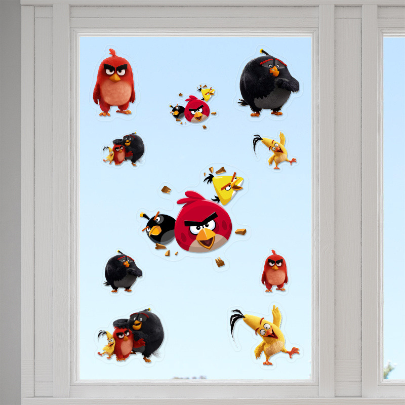 Αυτοκόλλητα τζαμιού Angry Birds /10 τμχ