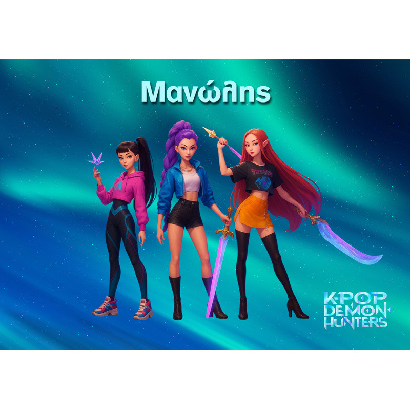 Σουπλά χάρτινο με όνομα K-Pop Demon Hunters / Α4(21cm*29,7cm)