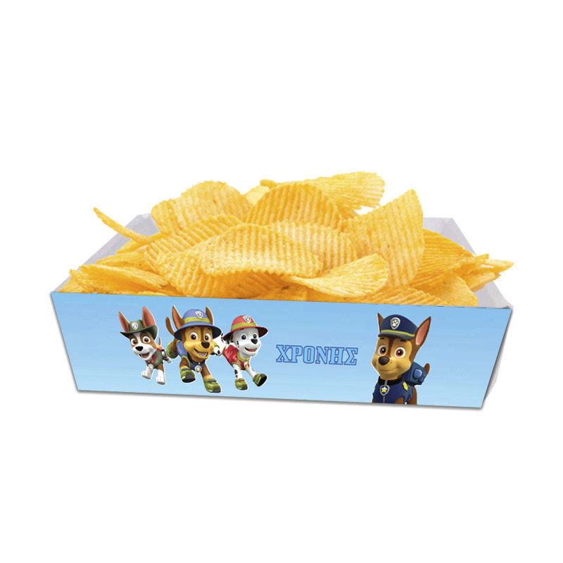 Κουτάκια για πατατάκια Paw Patrol με όνομα 8τμχ/ 15cmx10cmx4cm