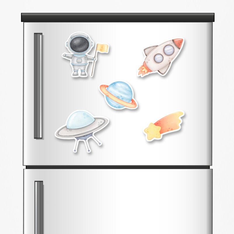 Ξύλινα μαγνητάκια Αστροναύτης 5cm/ 4τμχ