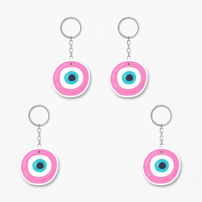 Ξύλινα Μπρελόκ Μάτι Κορίτσι 5cm/ 4τμχ