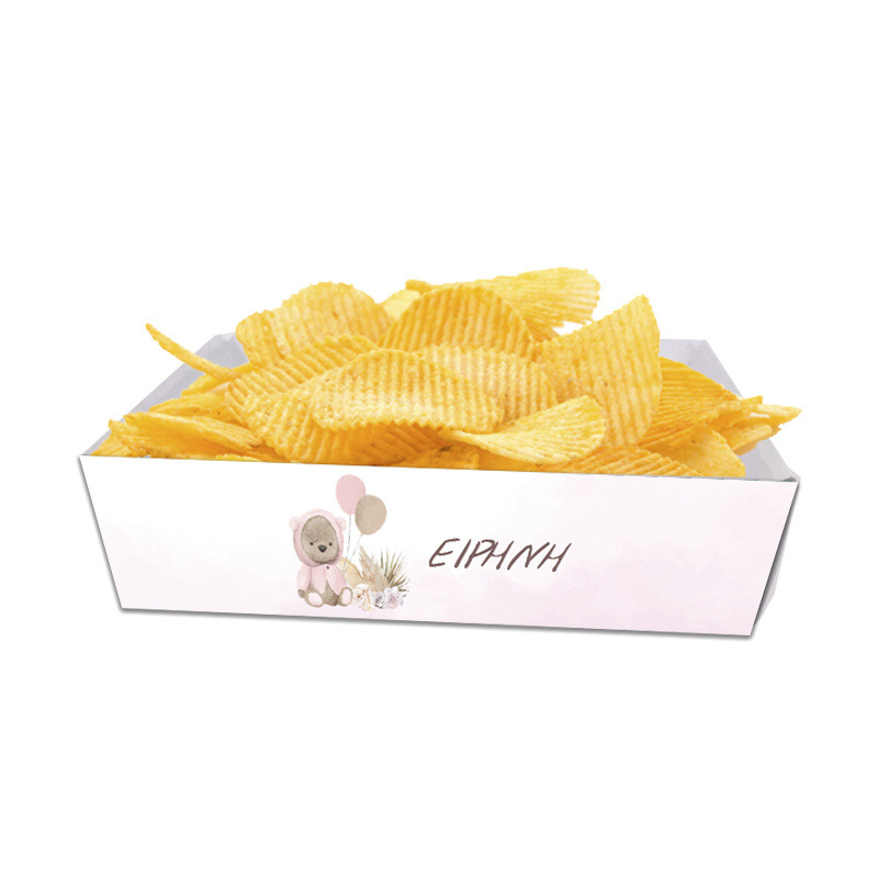 Κουτάκια για πατατάκια Αρκουδάκι για Κορίτσι με όνομα 8τμχ/ 15cmx10cmx4cm