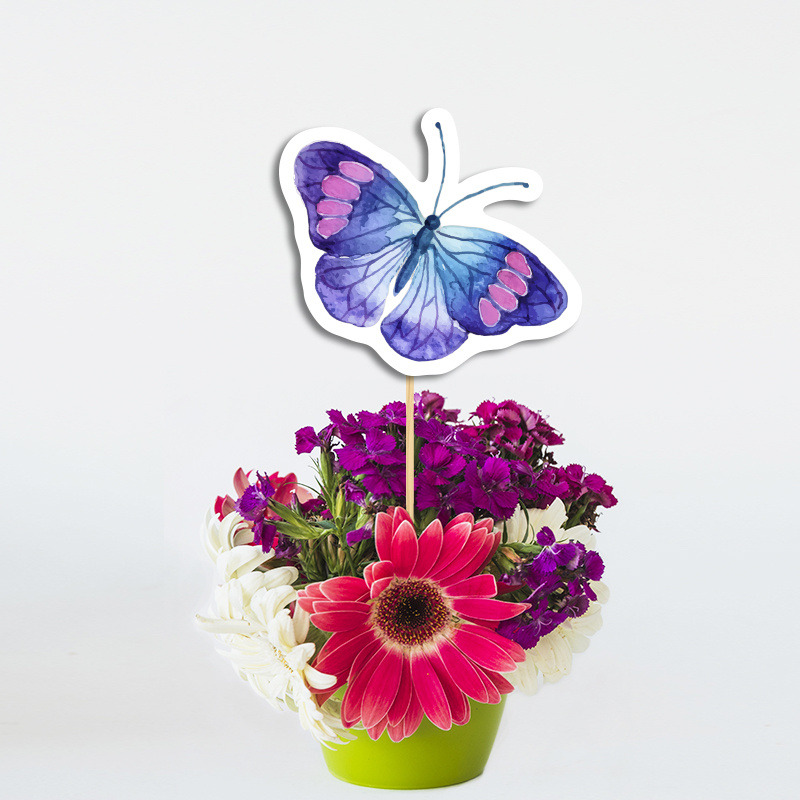 Topper Διακοσμητικό Πεταλούδες χάρτινο/ 20cm