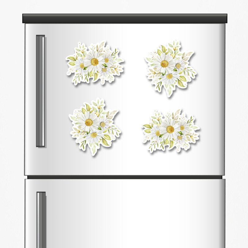 Ξύλινα μαγνητάκια Μαργαρίτα 5cm/ 4τμχ