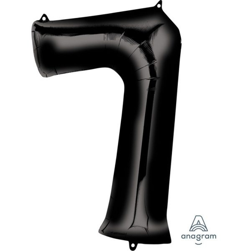 Μπαλόνι Φοιλ Σχήμα Νούμερο 7 Μαύρο / 86εκ ύψος