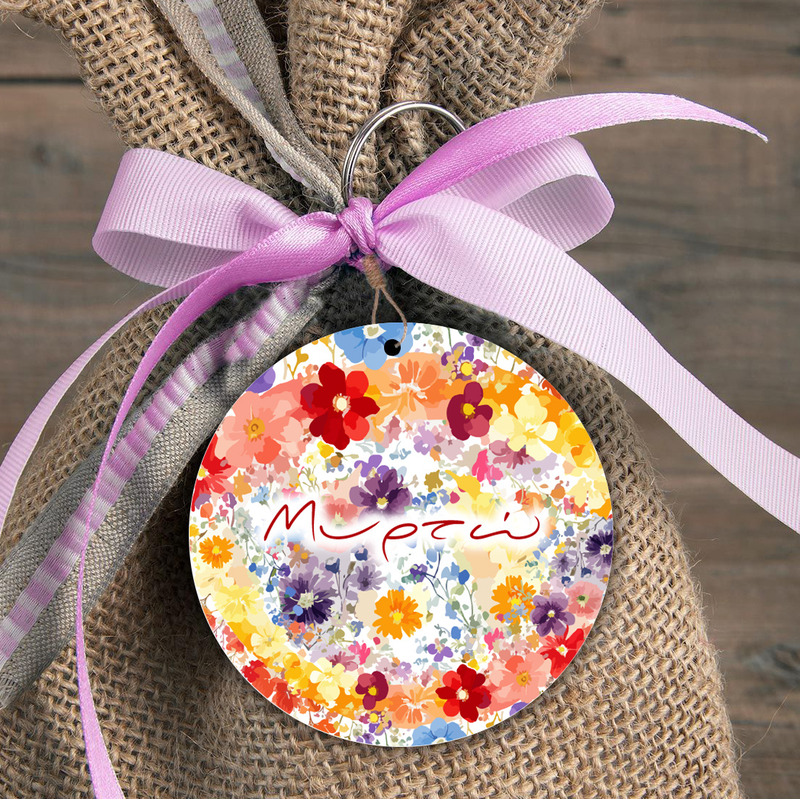 Ξύλινη φιγούρα Floral για μπομπονιέρα