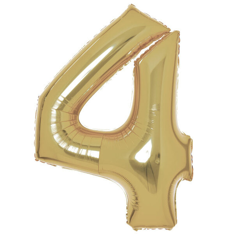 Μπαλόνι Φοιλ Νούμερο  4 Λευκόχρυσο - White Gold / 86 εκ