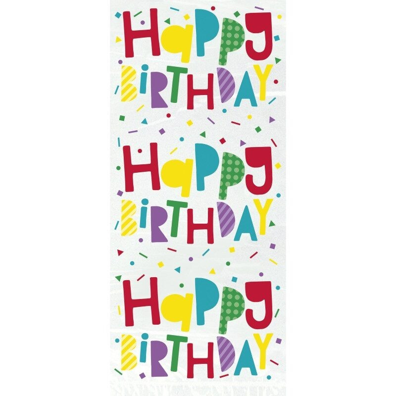 Τσάντες Δώρου Colorful Happy Birthday Cellophane Bags / 20 τεμ