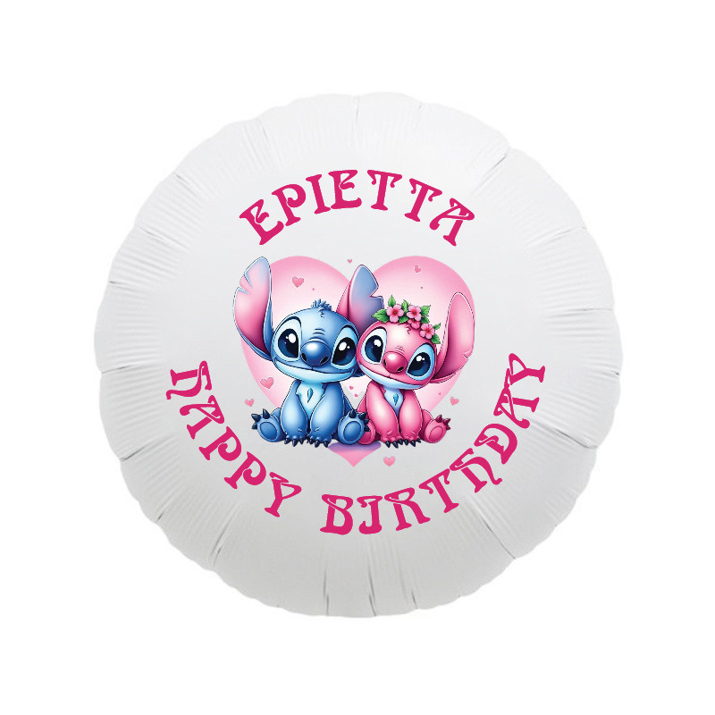 Μπαλόνι Φόιλ Stitch & Angel 17″ με όνομα / 43cm