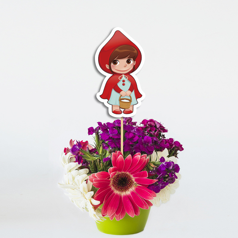 Διακοσμητικό Τοππερ Κοκκινοσκουφίτσα χάρτινο για το τραπέζι/ 20cm