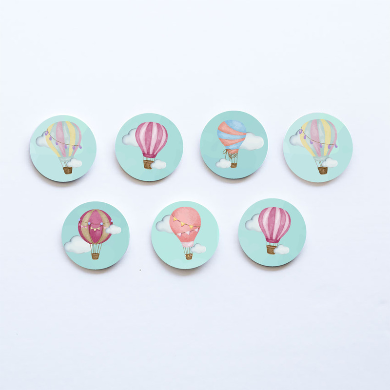 Ξύλινες Κονκάρδες Αερόστατο / 8τμχ