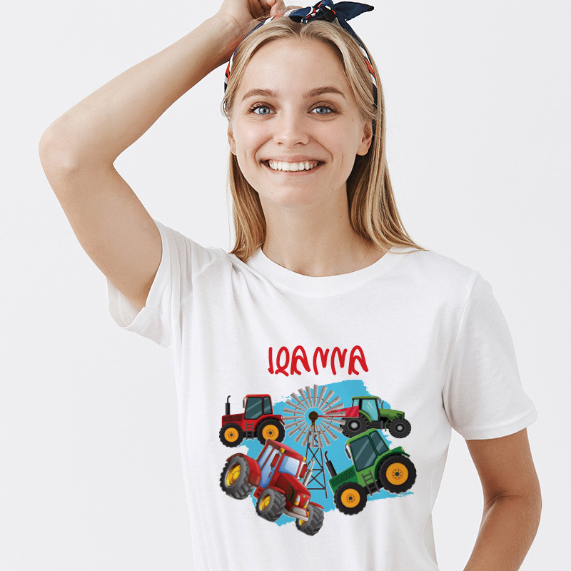 Γυναικείο T-shirt Ο Μικρός Τρακτεράκιας για την Μαμά με όνομα