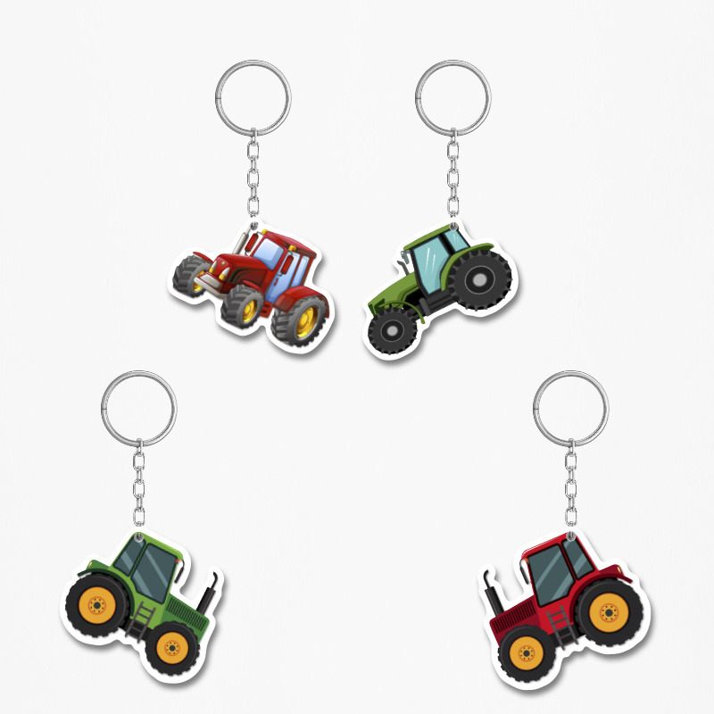 Ξύλινα Μπρελόκ Τρακτέρ 5cm/ 4τμχ