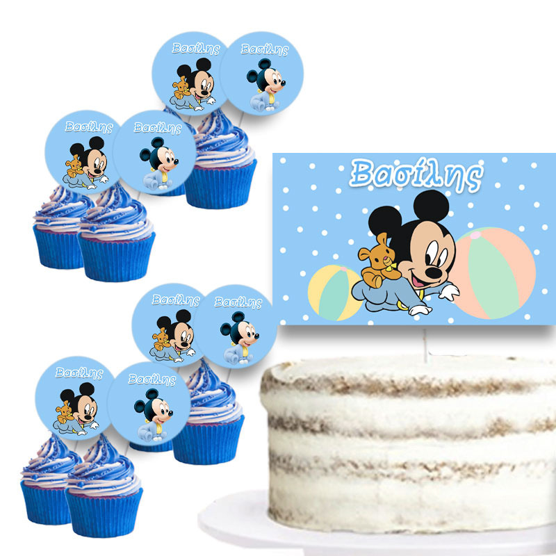 Διακόσμηση τούρτας Baby Mickey & cupcake toppers