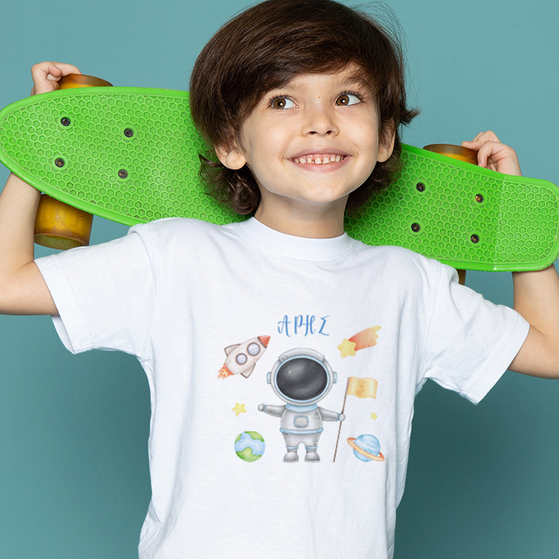 Παιδικό T-shirt Αστροναύτης για αγόρι με όνομα