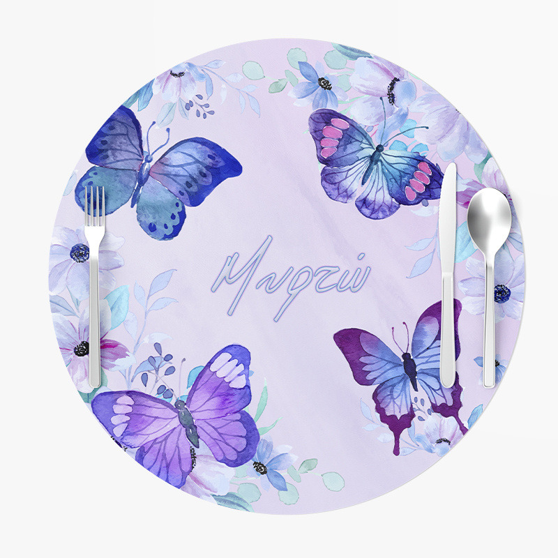 Σουπλά Χάρτινα στρογγυλά με όνομα Πεταλούδες 27cm