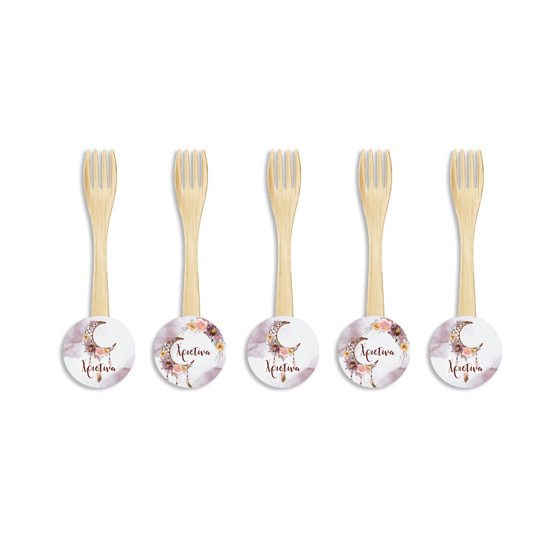 Ξύλινα Πιρουνάκια με όνομα Ονειροπαγίδα Κορίτσι / 8τμχ