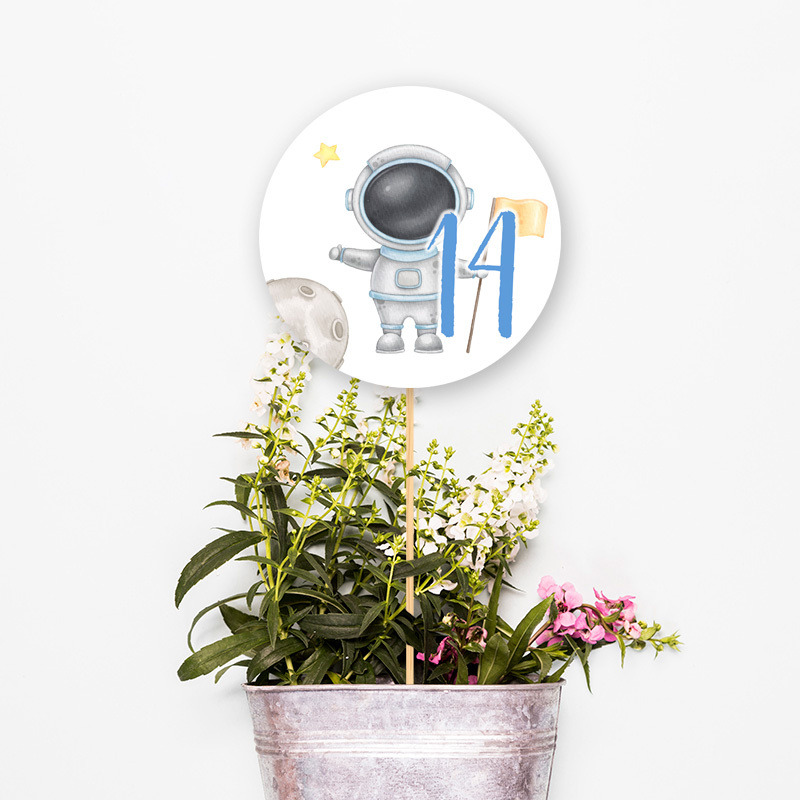 Αρίθμηση τραπεζιού Αστροναύτης κύκλος 13cm