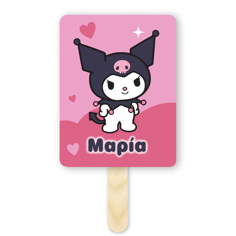 Βεντάλια Χάρτινη με όνομα Kuromi ορθογώνια